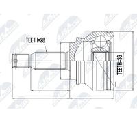 NTY Kit giunto esterno albero di trasmissione G1Y017PC per Dodge/Jeep Diesel
