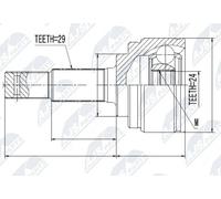 Giunto semiasse lato ruota NPZ-NS-065 NTY per NISSAN JUKE NV200 Furgone