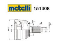 GIUNTO SEMIASSE LATO RUOTA ROVER 400 - 45 METELLI PER GCV1122