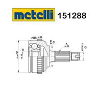 GIUNTO SEMIASSE LATO RUOTA ROVER 45 - 400 METELLI PER GCV1119