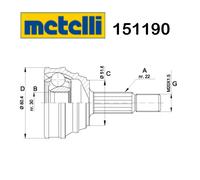 GIUNTO SEMIASSE LATO RUOTA SEAT AROSA - VW POLO - LUPO METELLI PER 6N0407311