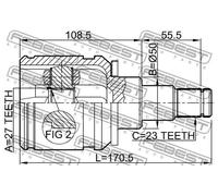 Giunto semiasse sul lato del cambio 0111-ACA20LH FEBEST per TOYOTA RAV 4 II