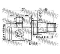 Giunto semiasse sul lato del cambio 0111-GSV40LH FEBEST per LEXUS RX ES
