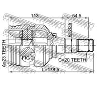 Giunto semiasse sul lato del cambio 0111-ST220LH FEBEST per TOYOTA AVENSIS