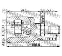 Giunto semiasse sul lato del cambio 0311-CRVMTRH FEBEST per HONDA ACCORD V FR-V