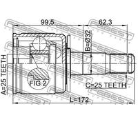 Giunto semiasse sul lato del cambio 0411-V43LH FEBEST per MITSUBISHI L200