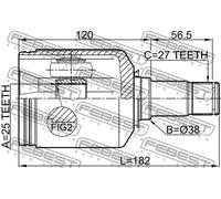 Giunto semiasse sul lato del cambio 1611-169CVTLH FEBEST per MERCEDES-BENZ