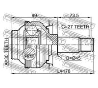 Giunto semiasse sul lato del cambio 1611-204R FEBEST per MERCEDES-BENZ CLASSE S