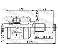 FEBEST 2211-PICMT Giunto omocinetico