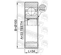 Giunto semiasse sul lato del cambio Giunto elastico 2311-5021 FEBEST per VW AUDI