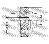 Giunto semiasse sul lato del cambio Giunto elastico 2311-TOUR FEBEST per VW AUDI