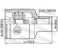 FEBEST 2411-DUSTAWDRH Kit giunti semiasse