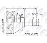 NTY Kit giunti, Semiasse compatibile con LAND ROVER NPW-LR-004