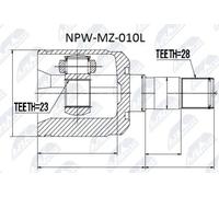 Giunto Interno Mazda 626 GE 1.8, 2.0, 2.0TD 1991- / Sinistro Nuovo