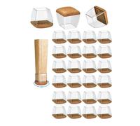 GIUPIKKIA Feltrini Sedie Silicone Quadrati 24 Pezzi Gommini, Protezione Mobili, Elastici E Resistenti Perfetti Come Piedini Per Mobili 33-44 MM Piedini Per Sedie Antiscivolo E Antirumore