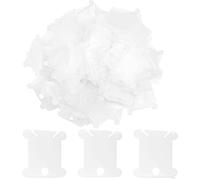 GIUPLOKID Bobine di plastica per Filo da Ricamo, Bobine di Filo interdentale in plastica da 500 Pezzi con avvolgitore, Multicolore, portafilo for Punto Croce(Transparent)