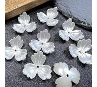 GIUPLOKID Cappucci per Perline a Forma di Fiore in Acrilico, 100/200/600 Pezzi 22mm perlescente Bianco Satinato Opaco Fiore Perline Collana Braccialetto Gioielli(600pcs 22mm)