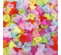 GIUPLOKID Cappucci per Perline a Forma di Fiore in Acrilico, 100/200/600 Pezzi di Perline Fiori in Acrilico Multicolore da 13 mm, Cappucci e Tappi for Gioielli Fai Te(200pcs 13.0mm)