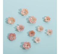 GIUPLOKID Cappucci per Perline a Forma di Fiore in Acrilico, 20/40/100 Pezzi 8-12mm Rosa Acrilico Fiore Perline Tappi Gioielli Fai da Te creazione Braccialetto orecchino(Pink 40pcs,10mm)