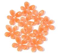 GIUPLOKID Cappucci per Perline a Forma di Fiore in Acrilico, 80 Pezzi di Perline Fiori acrilici Irregolari Multicolori, ciondoli distanziatori, Tappi for Gioielli Fai da Te(Orange)