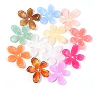 GIUPLOKID Cappucci per Perline a Forma di Fiore in Acrilico, 80 Pezzi di Perline Fiori acrilici Irregolari Multicolori, ciondoli distanziatori, Tappi for Gioielli Fai da Te(Random Mix)