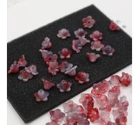 GIUPLOKID Cappucci per Perline a Forma di Fiore in Acrilico, Cappucci di Perline Fiori in Acrilico Perline distanziatrici Multicolori 8x12mm 1100/2100 Pezzi for Gioielli Fai da Te(Red,1100pcs 8x12mm)