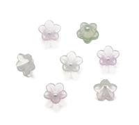 GIUPLOKID Cappucci per Perline a Forma di Fiore in Acrilico, Cappucci distanziatori con Perline Floreali in Acrilico Multicolore sfumato da 500 Pezzi for Gioielli Fai-da-Te(Green pink02)