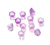 GIUPLOKID Cappucci per Perline a Forma di Fiore in Acrilico, Cappucci distanziatori con Perline Floreali in Acrilico Multicolore sfumato da 500 Pezzi for Gioielli Fai-da-Te(Purple01)
