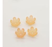 GIUPLOKID Cappucci per Perline a Forma di Fiore in Acrilico, Copriperline con Fiori in Acrilico 10x18mm Multicolor 100/200/600 Pezzi Perline Artigianali Fai da Te(Orange Color,100pcs 10x18mm)