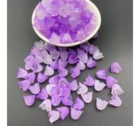 GIUPLOKID Cappucci per Perline a Forma di Fiore in Acrilico, Copriperline Fiore Acrilico Multicolori 100/200/600 Pz 9x10mm(Purple Water Foam,100pcs 9x10MM)