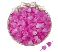 GIUPLOKID Cappucci per Perline a Forma di Fiore in Acrilico, Copriperline Fiore in Acrilico Multicolor 100/200/600 Pz 10x8mm(Rose Red,200pcs 10x8mm)