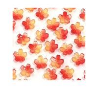 GIUPLOKID Cappucci per Perline a Forma di Fiore in Acrilico, Perline a Forma di Fiore 500/1000 Pezzi 10,5 mm in Vetro sfumato Multicolore Sfuso for la creazione Gioielli(Red Yellow,500pcs)