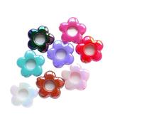 GIUPLOKID Cappucci per Perline a Forma di Fiore in Acrilico, Perline a Forma di Fiore scavate for Creare Gioielli, 200 Pezzi, Acrilico, Multicolore, 19 mm(Rose Red)