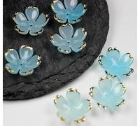 GIUPLOKID Cappucci per Perline a Forma di Fiore in Acrilico, Perline con Fiori e copriperline in Acrilico Opaco Multicolore 19 mm 100/200/600 Pezzi(Blue Gradient,19MM 100PCS)