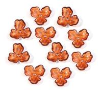 GIUPLOKID Cappucci per Perline a Forma di Fiore in Acrilico, Perline di Fiori in Acrilico 60 Pezzi 3 Petali Multicolor distanziatori Sciolti for creazione Gioielli(Amber)