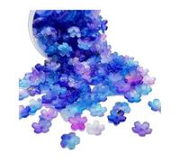 GIUPLOKID Cappucci per Perline a Forma di Fiore in Acrilico, Perline distanziatrici a Forma di Fiore in Acrilico Multicolore, 500/1000 Pezzi, for Gioielli Fai da Te(Blue Purple,500pcs)