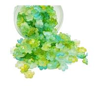 GIUPLOKID Cappucci per Perline a Forma di Fiore in Acrilico, Perline distanziatrici a Forma di Fiore in Acrilico Multicolore, 500/1000 Pezzi, for Gioielli Fai da Te(Green,500pcs)