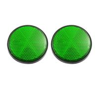 GIUPLOKID Catadiottri per Pali di cancello, Catarifrangenti Rotondi Autoadesivi 56mm Multicolor 2 pz(Green 2pcs)