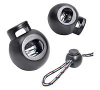 GIUPLOKID Fermaglio Elastico con Cordino, Chiusura a Molla con Cordino in plastica Nera, 21 mm x 18, Foro da 4,5, 10 Pezzi