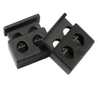 GIUPLOKID Fermaglio Elastico con Cordino, Chiusura a Scatto con 2 Fori Multicolore 17 mm Pezzi(Noir)