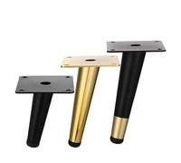 GIUPLOKID Gambe per mobili in legno, Gambe for mobili regolabili in metallo Supporto a cono multicolore 10-30 cm 4 pezzi(Gold,20cm)
