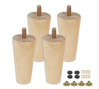 GIUPLOKID Gambe per mobili in legno, Kit gambe for mobili in legno 8/15/20 cm oblique dritte include poggiapiedi 4 pezzi(H8cm 4PCS)