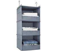 GIUPLOKID Organizer per riporre le scarpe, Organizer for armadio pensile pieghevole a 3/4 livelli con tasca laterale(Small)