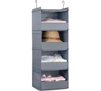 GIUPLOKID Organizer per riporre le scarpe, Organizer for armadio pensile pieghevole a 3/4 livelli con tasca laterale(Large)