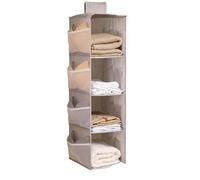 GIUPLOKID Organizer per riporre le scarpe, Organizer portaoggetti da appendere in tessuto non, multistrato, multicolore, for vestiti, calzini e reggiseni(Gray 4-layer)