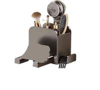 GIUPLOKID Scaffale portaoggetti per Parrucchieri, Porta Asciugacapelli 2 Pezzi Ventosa Grigia Senza Foratura Rack Portaoggetti a Parete 10-12 cm(Grey 12CM)