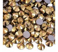 GIUPLOKID Strass Hotfix Flatback, Strass Non termoadesivi Multicolori SS3-SS30 1440 Pezzi for Abiti for Nail Art Fai da Te(Mine Gold,SS12-1440pcs)