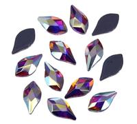 GIUPLOKID Strass Hotfix Flatback, Strass Termoadesivi 4x8mm Flame Crystal AB Confezione da 50-360 Pezzi(50Pcs)