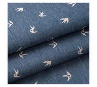 GIUPLOKID tessuto in denim stampato, Tessuto denim stampato in cotone multicolore 0,5 mx 1, m(Swallow Light Blue)