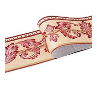 GIUPLOKID Wallpaper confini, Carta da parati autoadesiva Bordo giro vita Multicolor 5m Piastrella rustica in rilievo 3D(Red Eucalyptus Leaf)